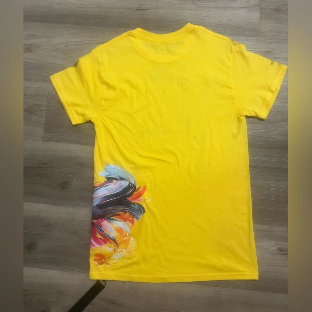 BBMIA Couture Custom Tee Tie Dye Yellow and Black Graphic Kids Tee - Picture 8 of 8